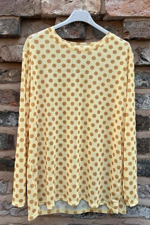 Bobby Mesh Layering Top Dopamine Dot Custard Ochre ~ 